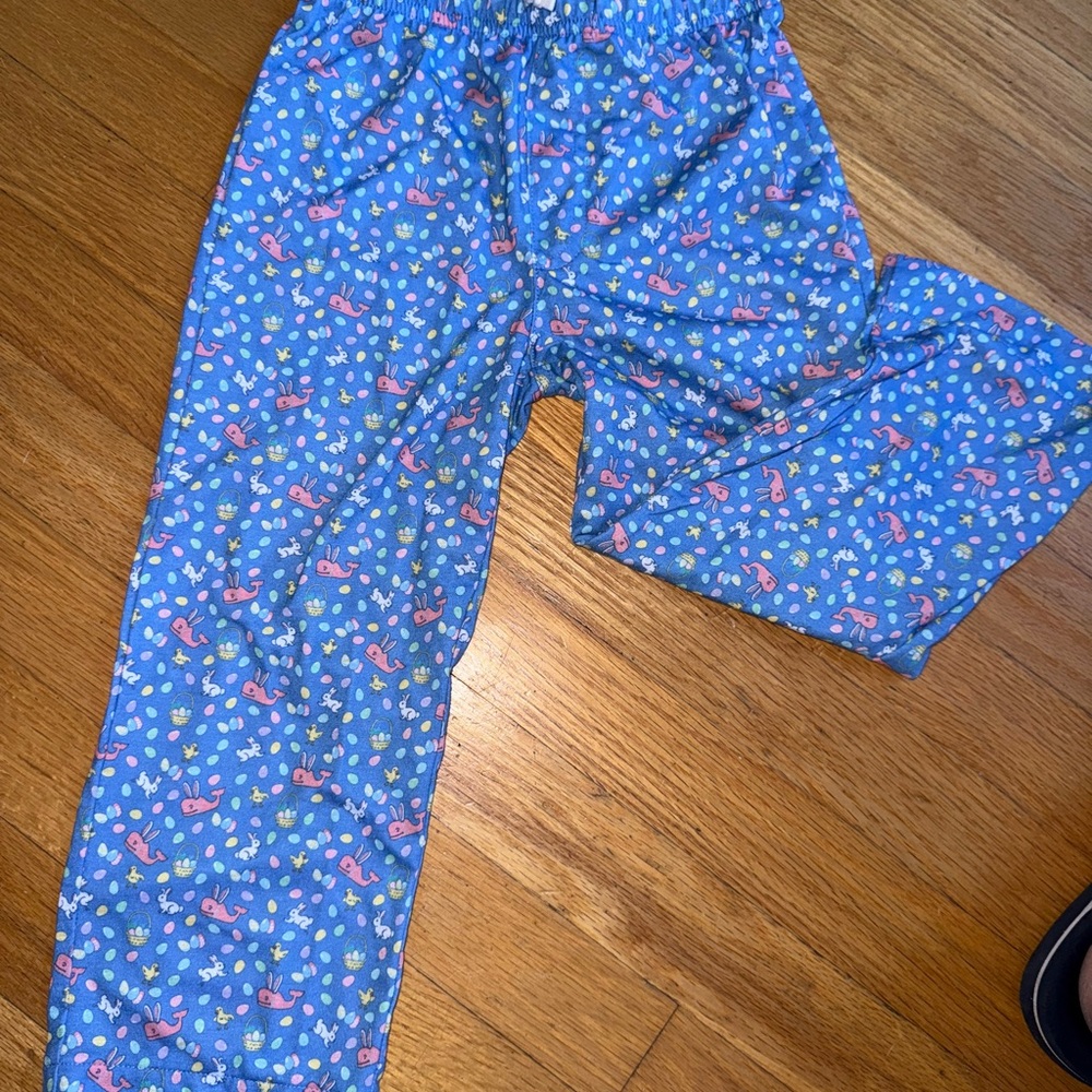 Blue Kids Pajamas with Pink Flamingos